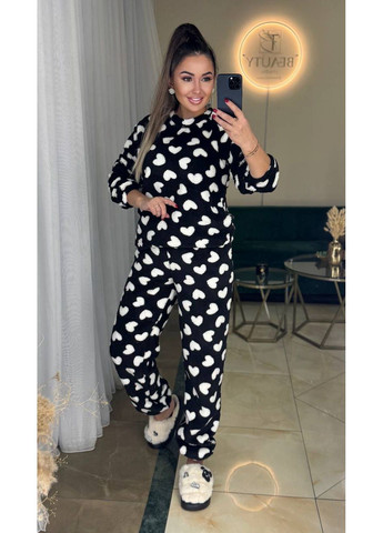 Чорний демісезонний жіночий домашній костюм No Brand