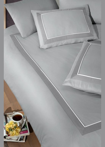 Постельное белье сатин Deluxe — Belezza Grey евро First Choice (304574259)
