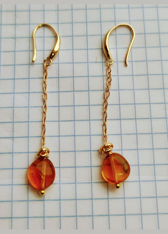 Сережки 2672 з натурального бурштину Медовий відтінок MINOV (311310514)