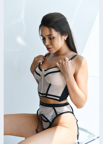 Бежевий демісезонний жіночий комплект нижньої білизни No Brand