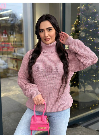 Пудровый демисезонный женский свитер с горловиной джемпер No Brand