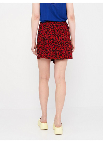 Красная с анималистичным узором юбка Dex