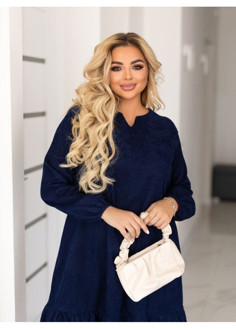 Темно-синее повседневный платье вельветовое свободного кроя LeVi