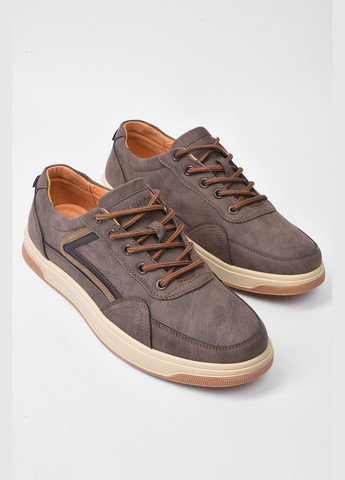 Коричневые демисезонные кроссовки мужские коричневого цвета на шнуровке Let's Shop