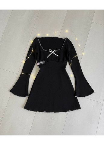 Чорна вечірня сукня оверсайз з турецької ангорі — легкість та комфорт у щоденному образі ❤️🔥 (замір в описі) DK/DL Мода без кордонів однотонна