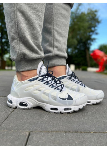 Белые демисезонные кроссовки мужские nike air max tn terrascape plus white blue найк аир макс тн плюс No Brand
