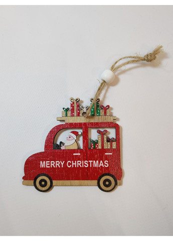 Набор елочных игрушек деревянные машинки 3шт. No Brand (364196195)