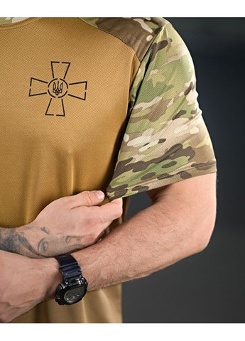 Тактична чоловіча футболка ЗСУ койот No Brand (349508206)