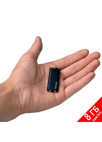 Міні диктофон GS-R01s, 8 Гб пам'яті, активація запису голосом VOX, до 96 годин запису (R01-8) Savetek (321960274)