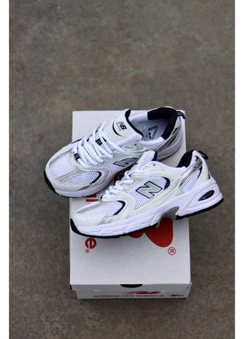 Білі Осінні кросівки чоловічі new balance 530 white silver navy blue нью беланс 530 No Brand