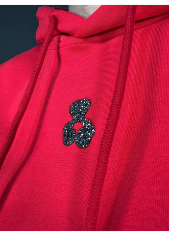 Костюм женский A-N 2735 с медвежонком в камнях -худи и штаны красный No Brand (338196005)