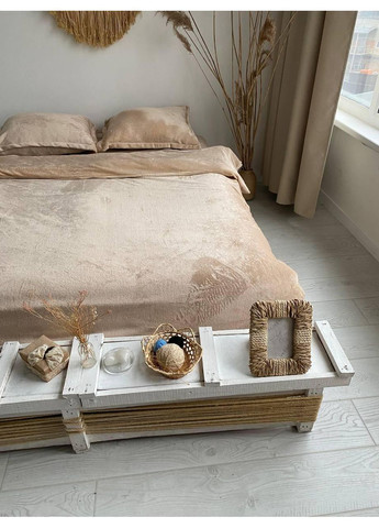 Постільна білизна Бежевий, плюш Двухспальний розмір, наволочки 50/70 No Brand (363191364)