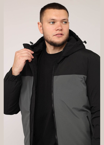 Темно-сіра зимня куртка двостороння чоловіча колір темно-сірий cb-00276127 Yuki
