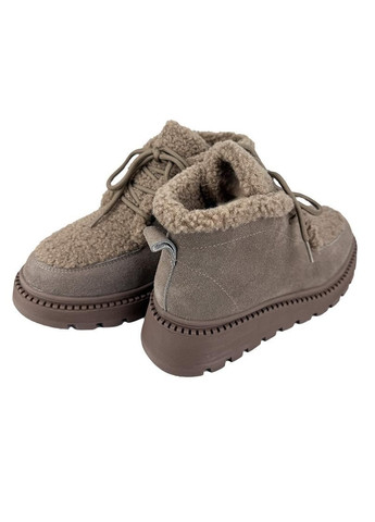 Женские ботинки мех тедди серые шнуровка 80219-2 ITTS (362027843)