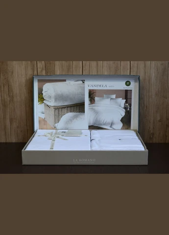 Постільна білизна Premium Satin 200×220 Vandela White La Romano (318387264)