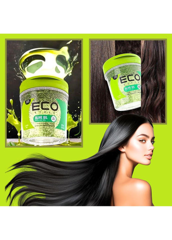 Гель для укладки Ecoco - стайлинг сильной фиксации, для придания формы и блеска с оливковым маслом 340 гр. Eco Style Olive Oil Deliplus (354179059)