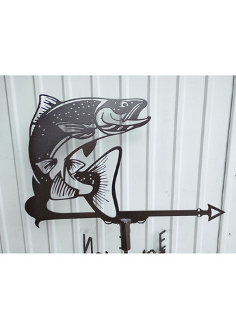 Флюгер на будинок Лосось, флюгер на дах з металу 3 мм. No Brand (368896674)