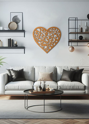 Настінний декор для дому, картина лофт "Любляче серце", декоративне панно 30х33 см Woodyard (292114096)