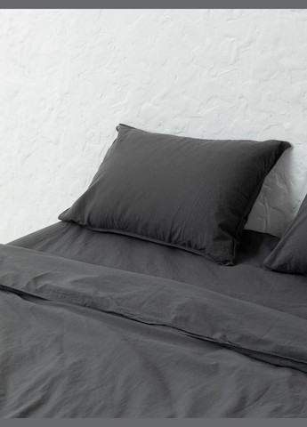 Комплект білизни із вареної бавовни Slate євро, Простирадло без резинки Leglo (300370727)