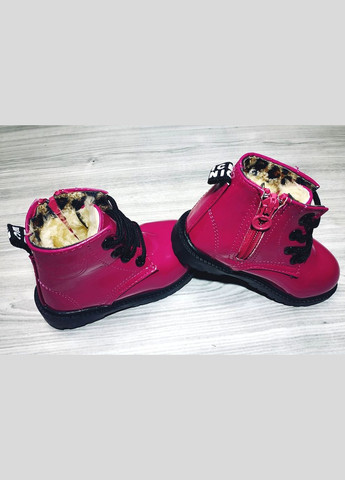 Лаковані черевики з хутром Dinimigi малинові No Brand (303612735)