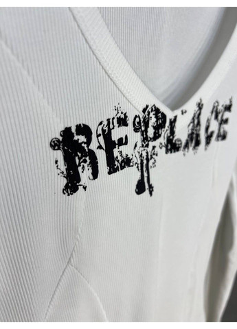 Лонгслів жіночий A-N 25079 рубчик реглан v-виріз з написом принт корсетні шви one size No Brand (317226792)