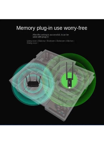 Повторювач адаптер USB WiFi для поліпшення якості з'єднання швидкість до 300 Мбіт/с 2 антени (478143-Prob) Unbranded (306681945)