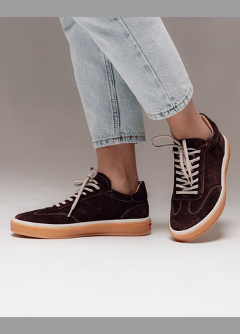 Коричневые кеды женские коричневые замша Aquamarin