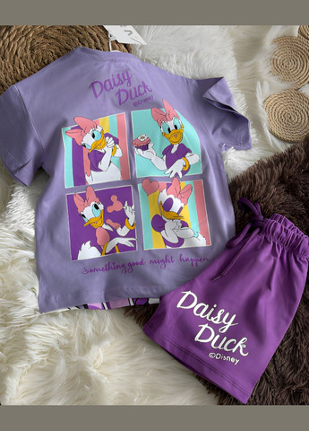 Фиолетовый летний комплект (футболка, шорты) дейзи дак kstr74511122 Disney Футболка+шорти