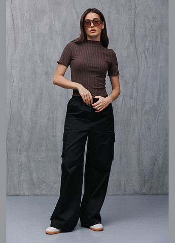 Жіночі штани карго світло-бежеві із затяжками внизу Arjen (294906985)