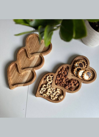 Менажниця 3 серця дуб Wood Менажница 35х16 см 3 сердца дуб (304727660)