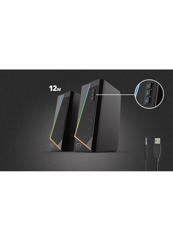Акустична система 24070_TRUST GXT 609 Zoxa 2.0, USB/AUX, RGB, чорний Trust (365731054)