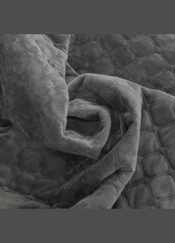 Покрывало Велюровое мягкое Серое размер 180х240 см ромб/круглый ТЕП (323645216)