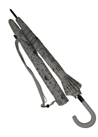 Серый женский зонт-трость на 16 спиц с абстрактным принтом Toprain (289977438)