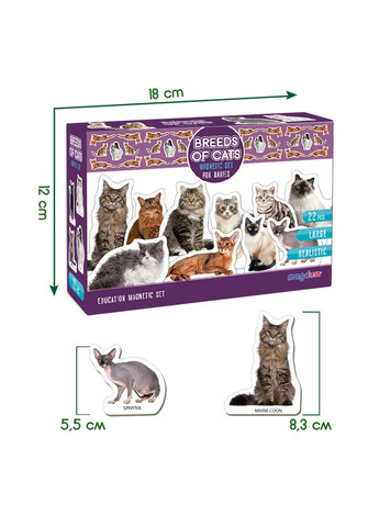 Набір магнітів "Породи кішок" ML4031-13 EN MAGDUM (334156637)