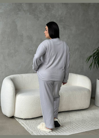 Світло-сіра всесезон затишний домашній костюм-піжамка світшот + брюки Vakko