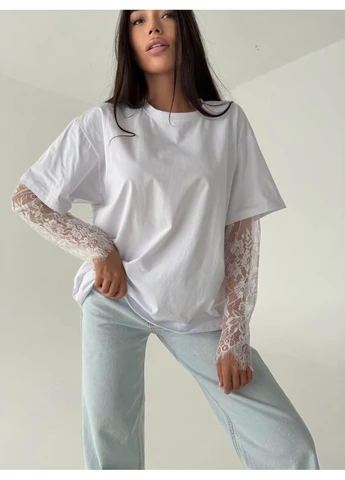 Футболка Турецкий кулир + кружево No Brand - (402945335)