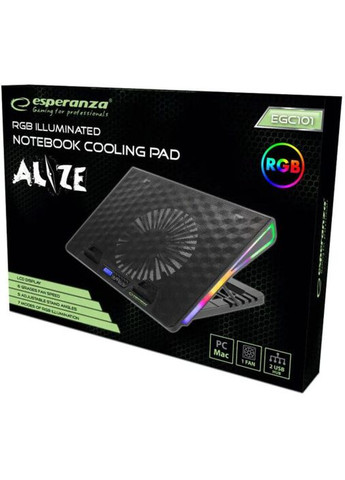 Підставка під ноутбук з RGB підсвічуванням EGC101 Alize Notebook Cooling Pad EGC101 Al (3717387) Esperanza (360421933)