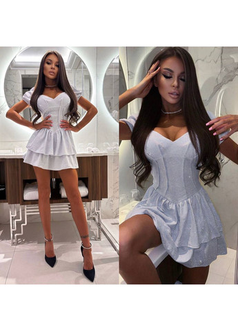 Женское платье комбинезон No Brand комбинезон-шорты однотонный серебряный праздничный, повседневный, вечерний, кэжуал трикотаж