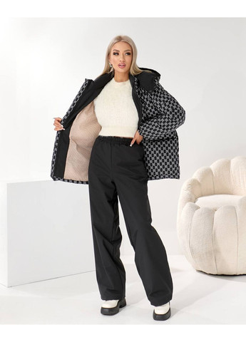 Жіночий зимовий (лижний) костюм куртка+штани чорного кольору 35876 No Brand (367829046)