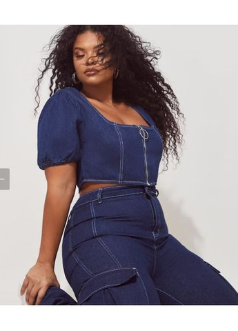 Укорочений джинсовий топ PrettyLittleThing (352497163)