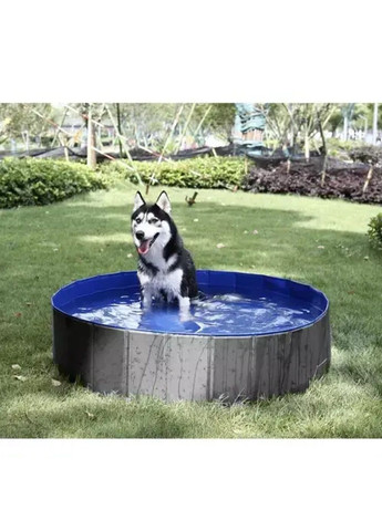 Большой складной манеж бассейн для купания собак животных со сливным клапаном нескользящим дном 120х30 см (476968-Prob) Unbranded (293061488)