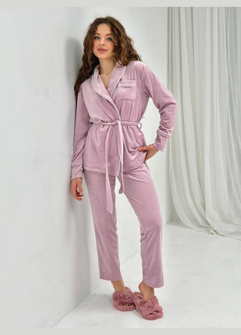 Світло-рожева всесезон ніжний домашній костюм-піжамка Vakko