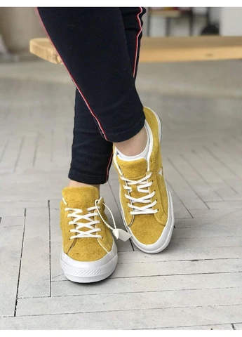 КРОСІВКИ ЖІНОЧІ CONVERSE LOW YELLOW STAR КОНВЕРС ЖОВТІ No Brand жовті демісезони (392010839)
