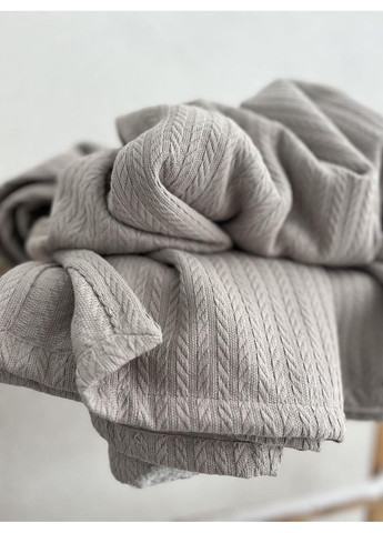 Покрывало Косичка хлопковое цвет серобежевый 230х280 см ZEINTEX (315347185)