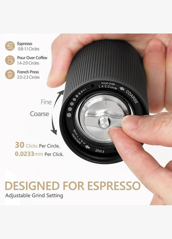 Ручна кавомолка Chestnut C3 ESP Matte Black (C3ESP) кавомолка з регулюванням помелу зі сталевими жорнами млин для кави Timemore (337359702)