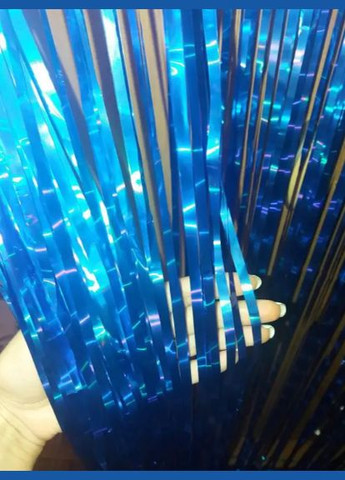 Дождик на новый год с голограммой 2 м на 1 м синий Jannet Дощик (316384013)