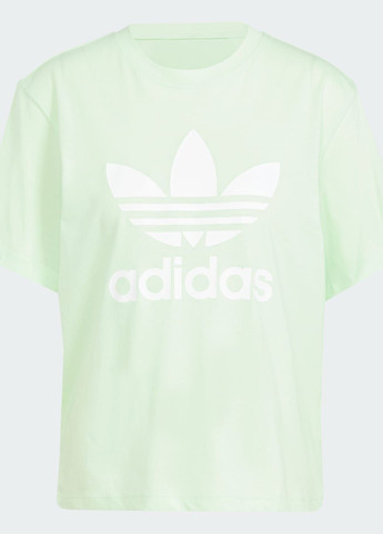 Зелена всесезон футболка adicolor trefoil boxy adidas