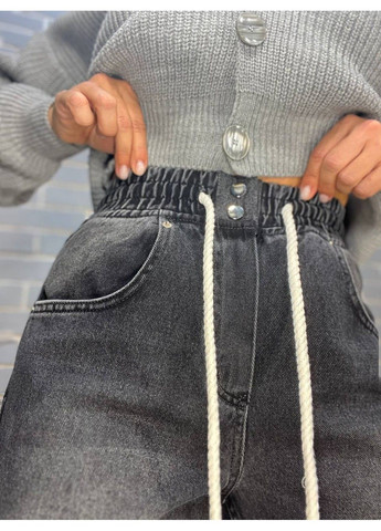 Джинсы женские Vonnavi 412-241 палаццо свободны от бедра резинка на талии шнурок No Brand - (305077822)