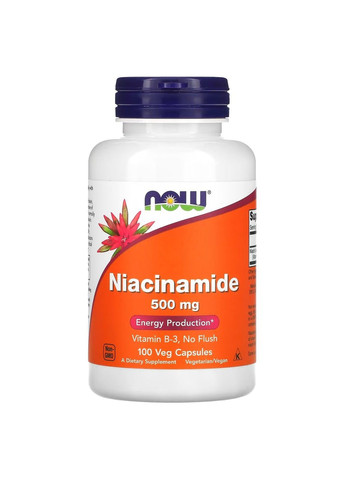 Ниацинамид NIACINAMIDE 500мг – 100 вег.капсул Now Foods (284119885)