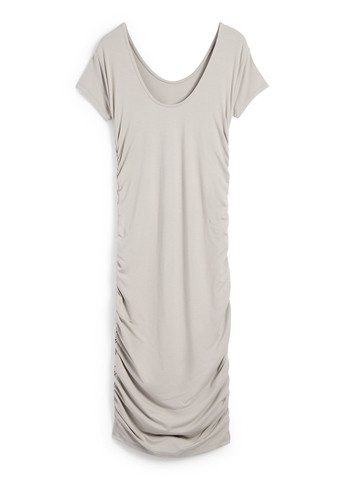 Серое кэжуал платье из вискозы C&A однотонное